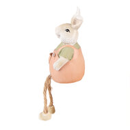 Clayre & Eef | Decoratie Beeld Konijn Roze, Groen 6x6x10/16 cm | 6PR4885