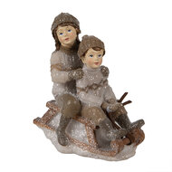 Clayre & Eef | Kerstdecoratie Beeld Kinderen Beige 9x6x11 cm | 6PR4909