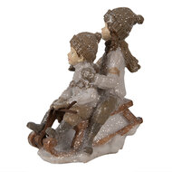 Clayre & Eef | Kerstdecoratie Beeld Kinderen Beige 9x6x11 cm | 6PR4909