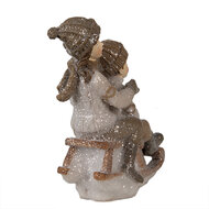 Clayre & Eef | Kerstdecoratie Beeld Kinderen Beige 9x6x11 cm | 6PR4909