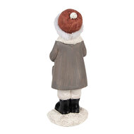 Clayre & Eef | Kerstdecoratie Beeld Kind Grijs, Wit 6x6x14 cm | 6PR4949