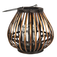 Clayre & Eef | Windlicht Bruin ø 23x22 cm | 6RO0493