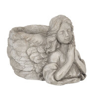 Clayre & Eef | Bloempot Binnen Engel Grijs 16x13x12 cm | 6TE0282S