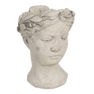 Clayre & Eef | Bloempot Binnen Grijs, Bruin 18x17x25 cm | 6TE0307
