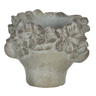 Clayre & Eef | Bloempot binnen Hoofd Grijs, Bruin 12x10x9 cm | 6TE0313