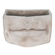 Clayre & Eef | Bloempot Binnen Mond Grijs 21x13x14 cm | 6TE0389S