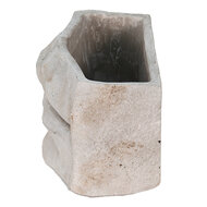 Clayre & Eef | Bloempot Binnen Mond Grijs 21x13x14 cm | 6TE0389S