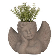 Clayre & Eef | Bloempot Binnen Engel Grijs 23x13x17 cm | 6TE0401S