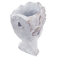 Clayre & Eef | Bloempot Binnen Hoofd Grijs 17x13x21 cm | 6TE0421