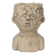 Clayre & Eef | Bloempot Binnen Grijs, Bruin 17x16x25 cm | 6TE0440