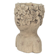 Clayre & Eef | Bloempot Binnen Grijs, Bruin 17x16x25 cm | 6TE0440