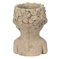 Clayre & Eef | Bloempot Binnen Grijs, Bruin 17x16x25 cm | 6TE0440