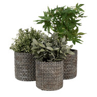 Clayre & Eef | Bloempot Binnen Grijs ø 15x14 cm | 6TE0494M