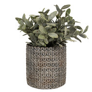 Clayre & Eef | Bloempot Binnen Grijs ø 11x12 cm | 6TE0494S