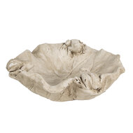 Clayre & Eef | Vogelvoederbak Blad Beige ø 22x6 cm | 6TE0501