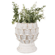 Clayre & Eef | Bloempot Wit ø 15x18 cm | 6TE0510M