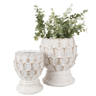 Clayre & Eef | Bloempot Wit ø 11x13 cm | 6TE0510S