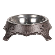 Clayre & Eef | Voerbak Hond Kat Bruin ø 17x5 cm / 200 ml | 6Y3670