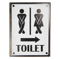 Clayre & Eef | Tekstbord Wit Zwart 26x1x35 cm | 6Y3953