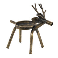 Clayre & Eef | Kandelaar Rendieren Koperkleurig 16x8x16 cm | 6Y4506