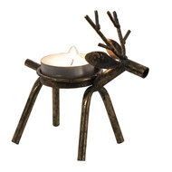 Clayre & Eef | Kandelaar Rendieren Koperkleurig 16x8x16 cm | 6Y4506