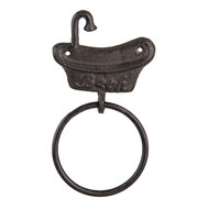 Clayre & Eef | Handdoekhouder Badkuip Bruin 12x2x22 cm | 6Y4574