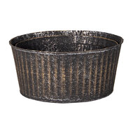 Clayre & Eef | Bloempotten Binnen Set van 3 Zwart ø 24x11 / ø 21x10 / ø 19x8 cm | 6Y4625