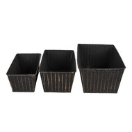 Clayre & Eef | Bloempotten Binnen Set van 3 Zwart 26x17x12 / 23x14x10 / 21x11x9 cm | 6Y4626