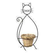 Clayre & Eef | Bloempot Binnen Kat Zwart 27x16x52 cm | 6Y4705