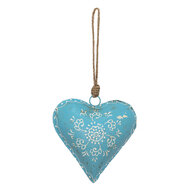 Clayre & Eef | Decoratie hanger Hart Blauw 15x4x15 cm | 6Y4816L