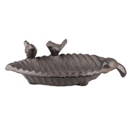 Clayre & Eef | Vogelbad Blad Bruin 19x10x5 cm | 6Y5286