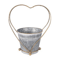 Clayre & Eef | Planthouder Grijs Goudkleurig 25x16x29 cm | 6Y5469