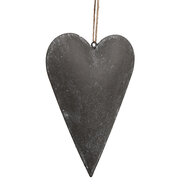 Clayre & Eef | Decoratie hanger hart Grijs 15x2x10 cm | 6Y5569M