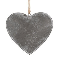 Clayre & Eef | Decoratie hanger hart Grijs 11x2x10 cm | 6Y5572