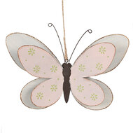 Clayre & Eef | Decoratie hanger vlinder Roze 22x4x14 cm | 6Y5578M