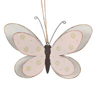 Clayre & Eef | Decoratie hanger vlinder Roze 16x4X10 cm | 6Y5578S