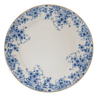 Clayre & Eef | Servies Ontbijtbord Wit, Blauw ø 21x2 cm | BFLDP