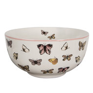 Clayre & Eef | Soepkom Wit Roze ø 14x7 cm / 500 ml | BPDBO