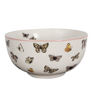Clayre & Eef | Soepkom Wit Roze ø 14x7 cm / 500 ml | BPDBO