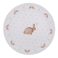 Clayre & Eef | Onderbord Wit Bruin ø 33x1 cm | BSLC85