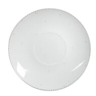 Clayre & Eef | Kop en schotel Wit Bruin 12x9x6 cm / ø 14x2 cm / 250 ml | BSLCKS