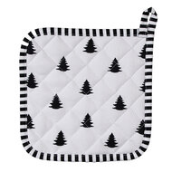 Clayre & Eef | Pannenlap Wit, Zwart 20x20 cm | BWX45