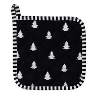 Clayre & Eef | Pannenlap Wit, Zwart 20x20 cm | BWX45