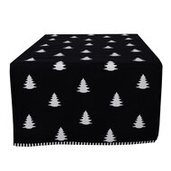 Clayre & Eef | Tafelloper Zwart, Wit 50x140 cm | BWX64