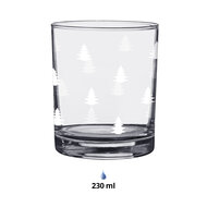 Clayre & Eef | Waterglas Transparant Wit ø 7x9 cm / 230 ml | BWXGL0001