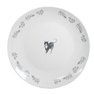 Clayre & Eef | Servies Ontbijtbord Wit Grijs ø 20x2 cm | CAKYDP