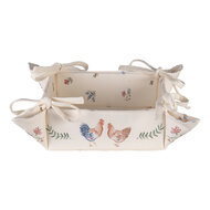 Clayre & Eef | Broodmand Beige, Bruin, Rood, Groen 35x35x8 cm | CAR47
