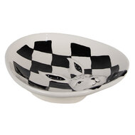 Clayre & Eef | Servies Dinerbord Wit, Zwart 21x18x4 cm | CBDP