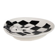 Clayre & Eef | Servies Dinerbord Wit, Zwart 21x18x4 cm | CBDP