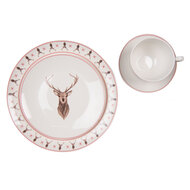 Clayre & Eef | Klein bord Beige Bruin ø 20x2 cm | COLDP